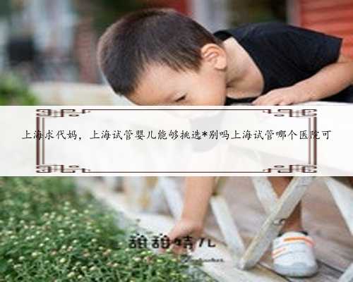 上海求代妈，上海试管婴儿能够挑选*别吗上海试管哪个医院可
